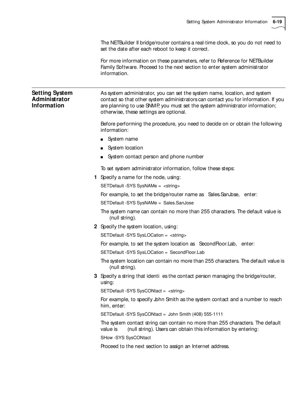 3Com 09-1324-000 manual Setting System, Administrator, Information 