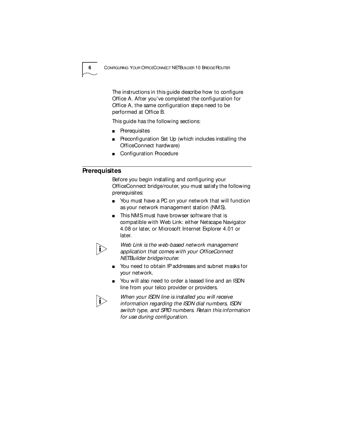 3Com 09-1632-000 manual Prerequisites 