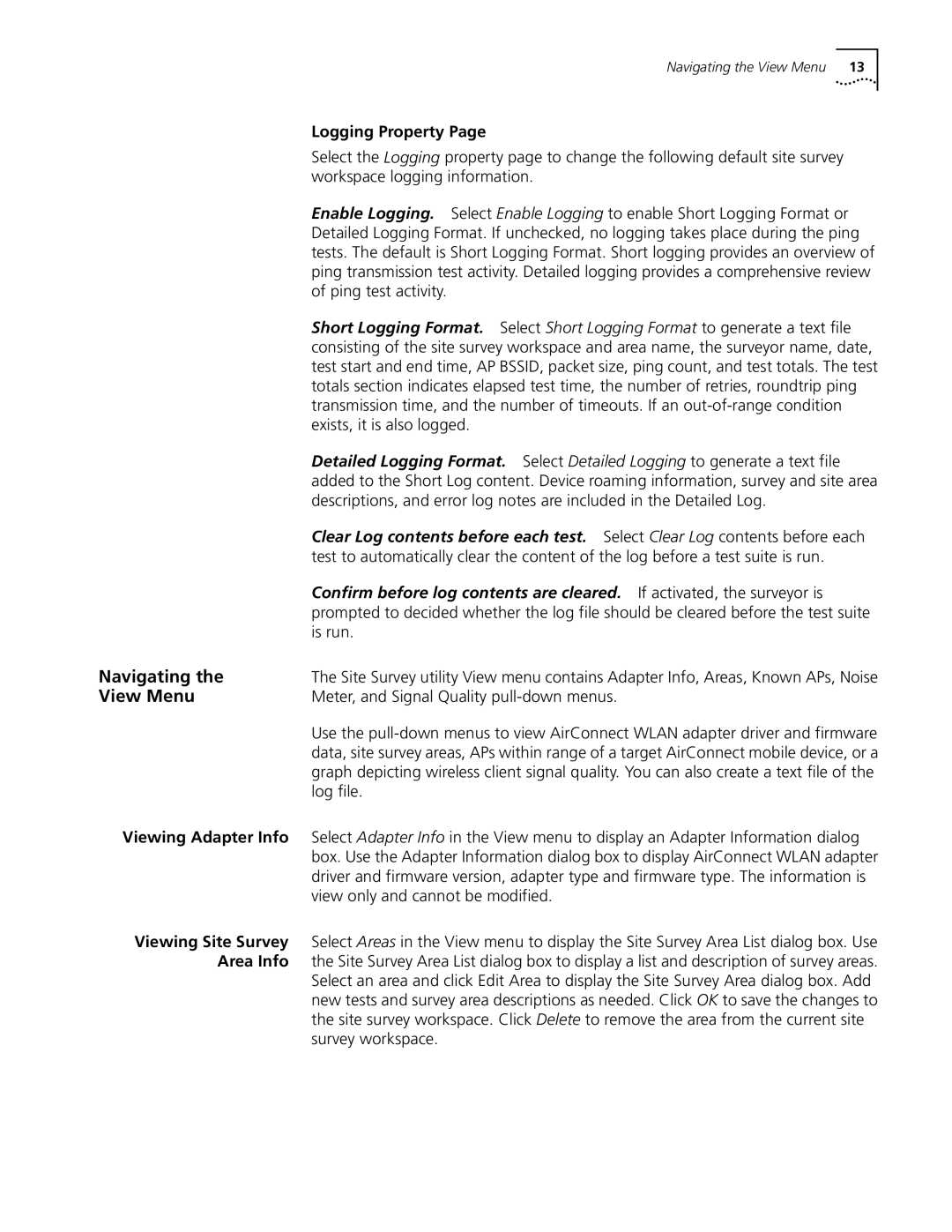 3Com 09-1765-001 manual Navigating, View Menu 