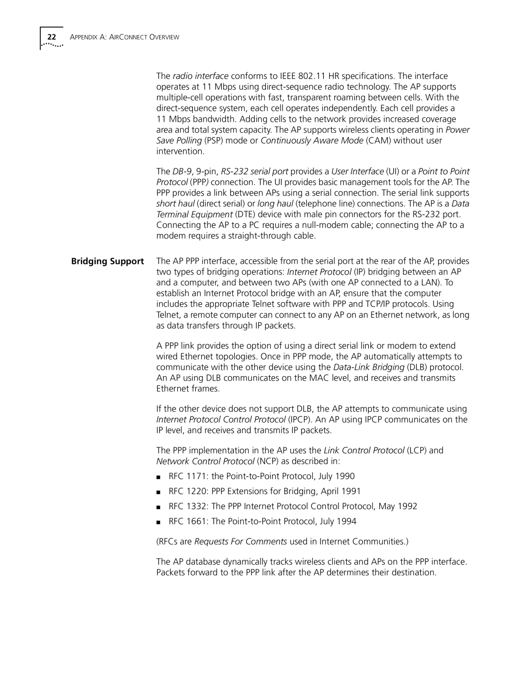 3Com 09-1765-001 manual Network Control Protocol NCP as described 