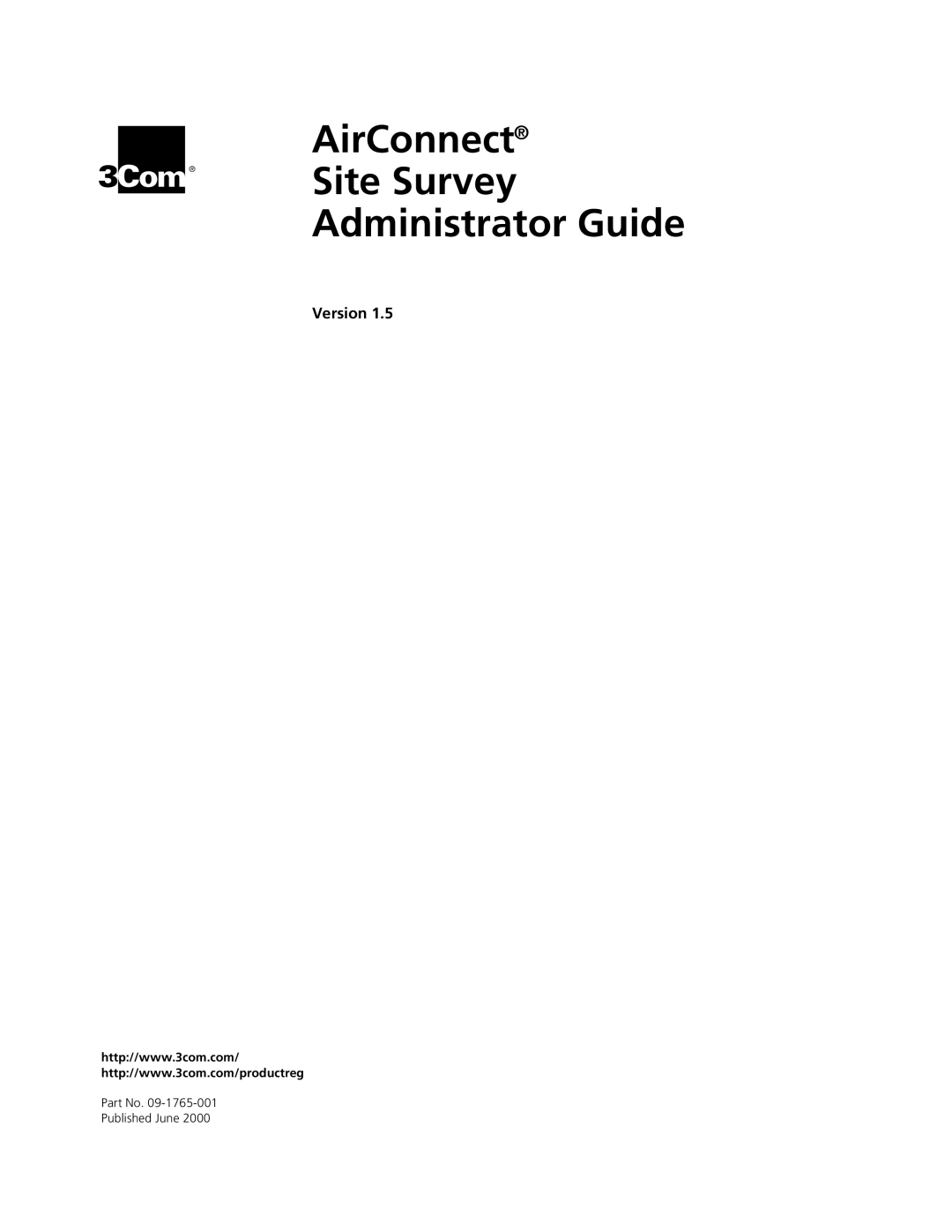 3Com 09-1765-001 manual AirConnect Site Survey Administrator Guide, Version 