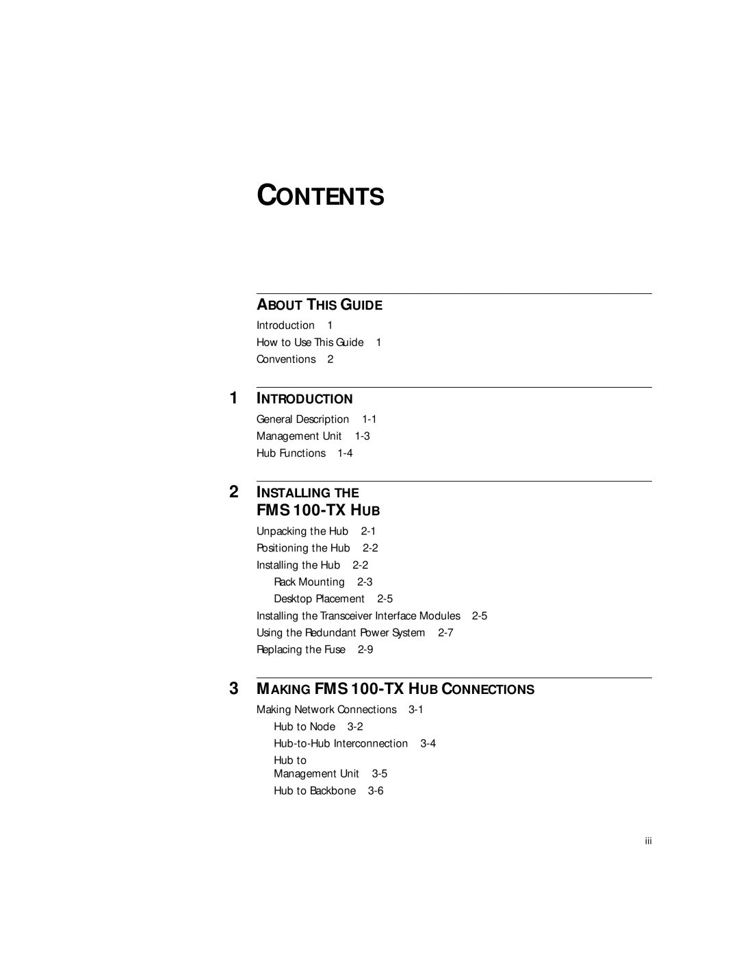 3Com 100 TX manual Contents 