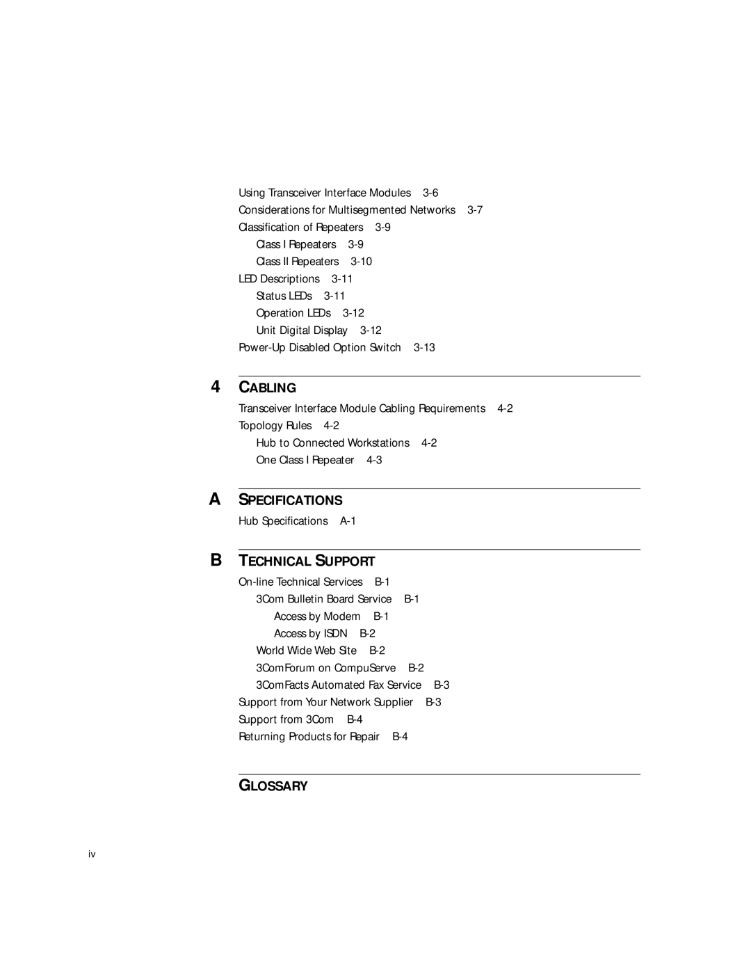 3Com 100 TX manual Glossary 