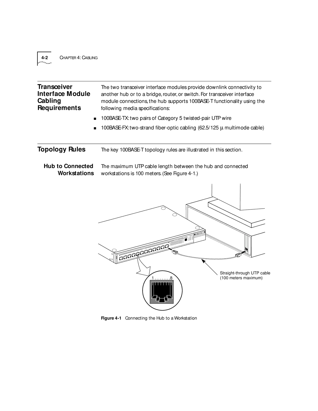 3Com 100 TX manual Interface Module, Cabling, Requirements 