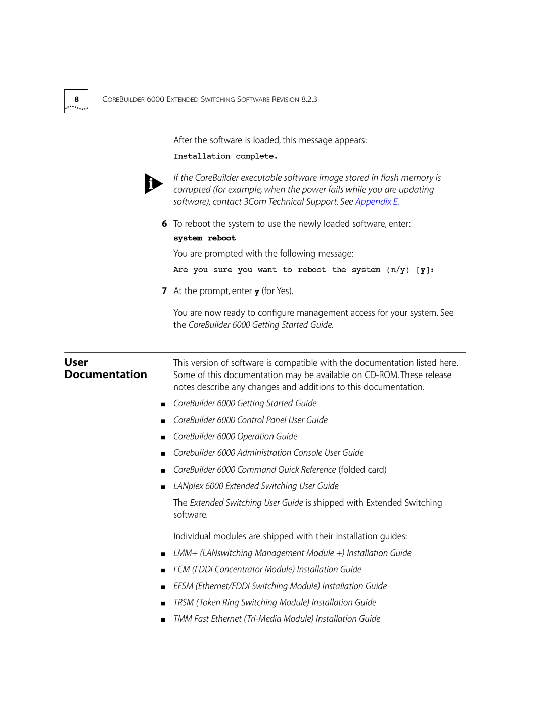 3Com 10002211 manual User, Documentation 