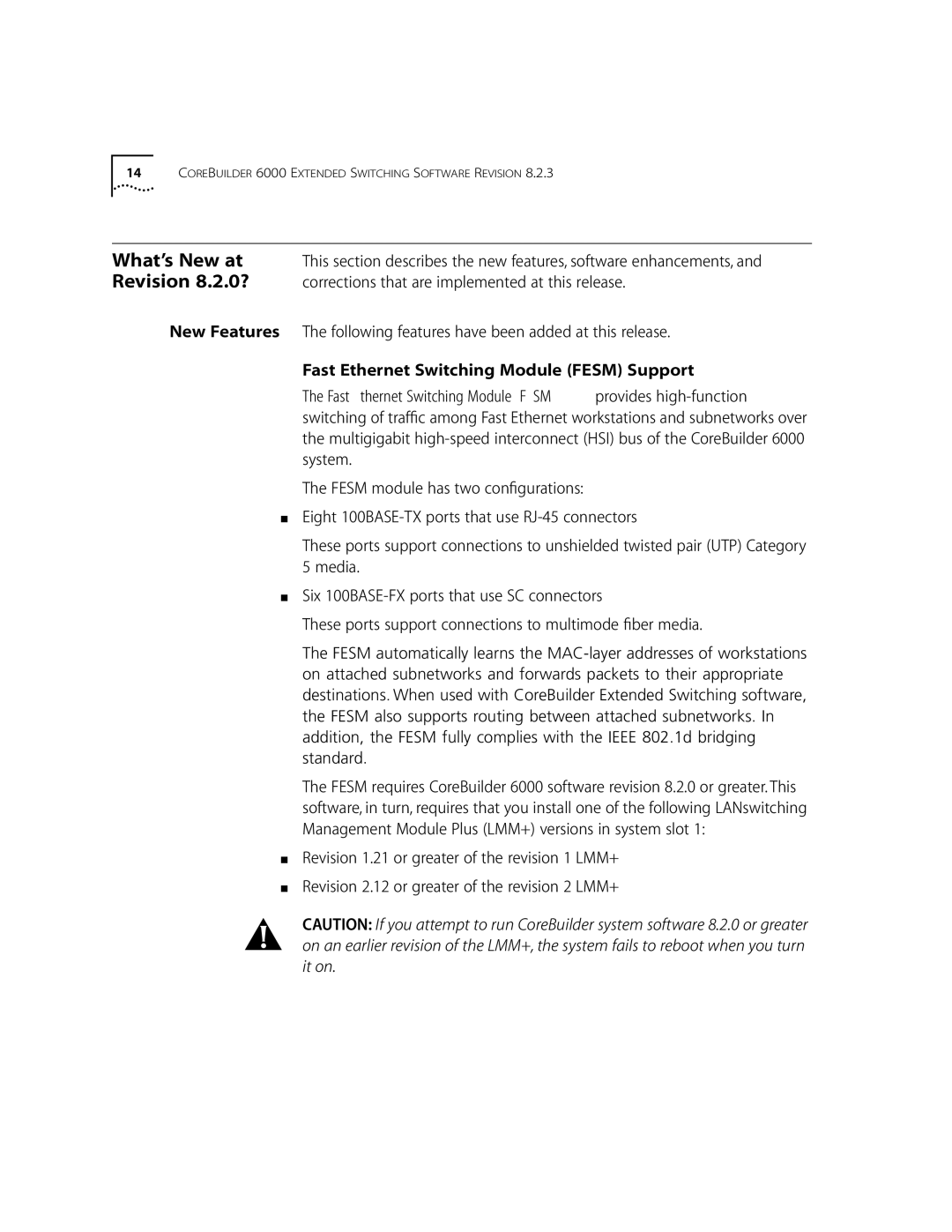 3Com 10002211 manual Revision 8.2.0?, Corrections that are implemented at this release 