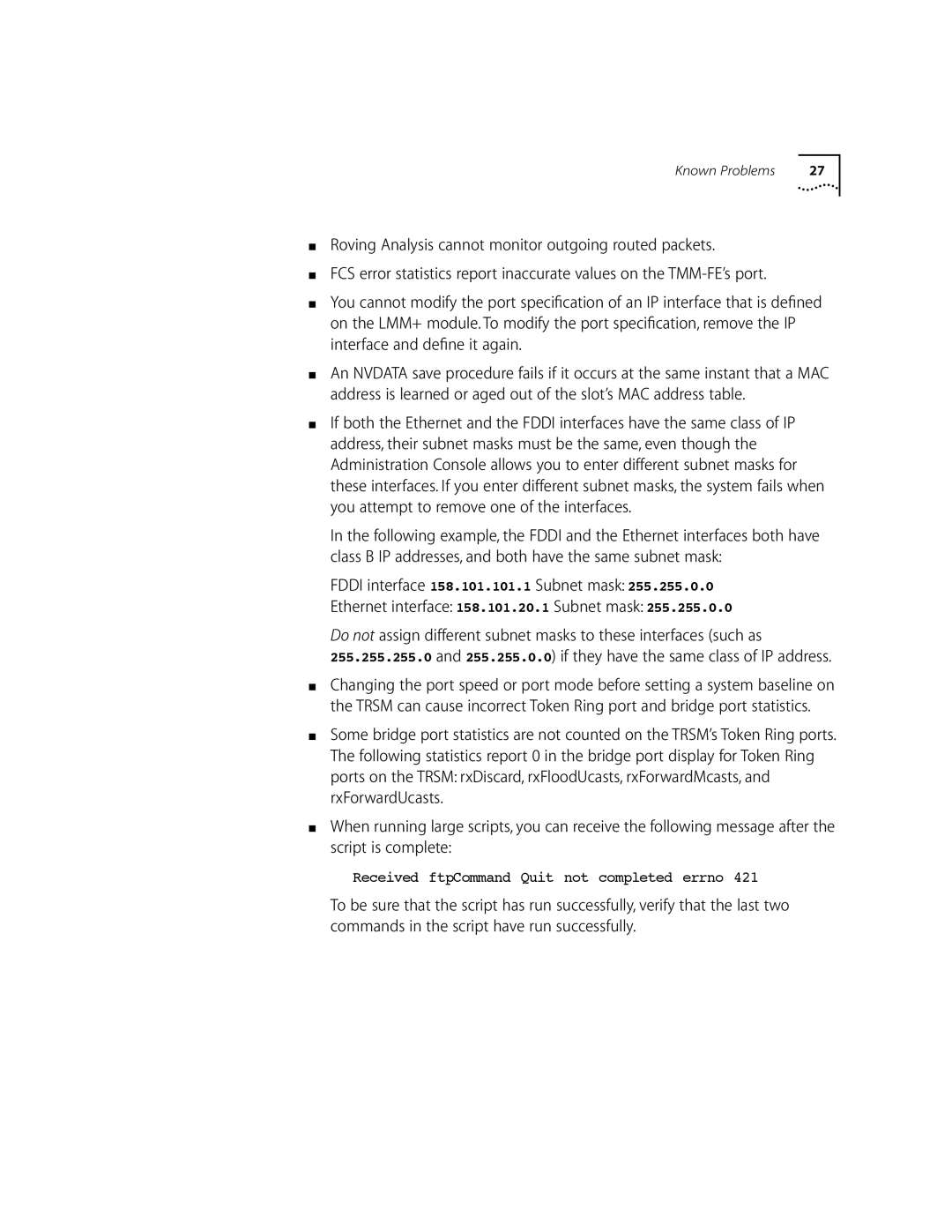 3Com 10002211 manual Received ftpCommand Quit not completed errno 