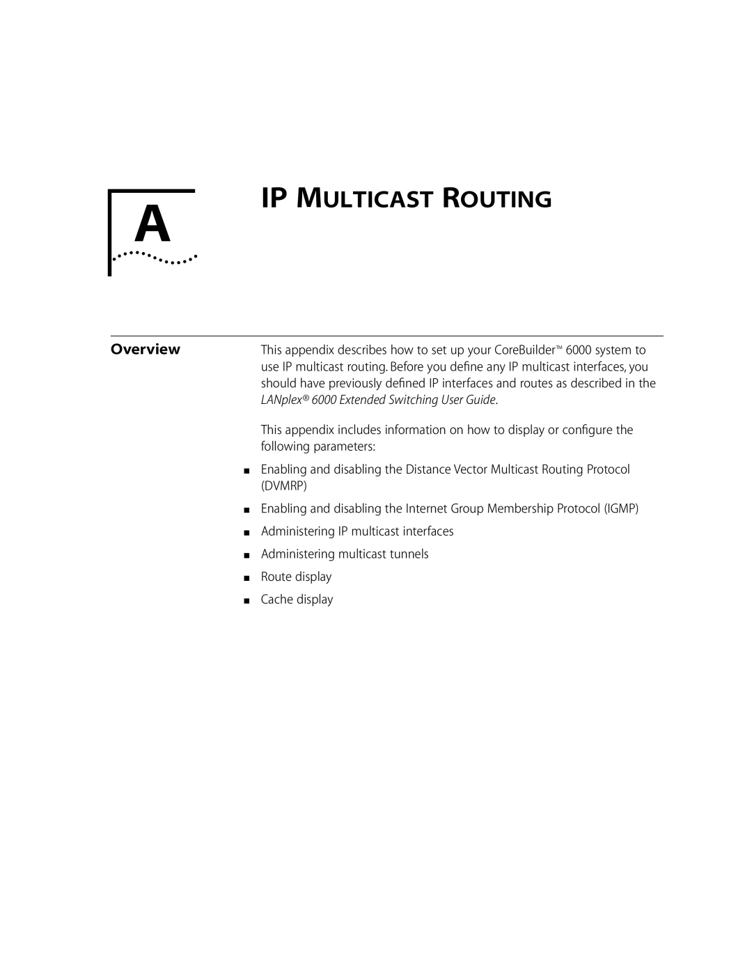 3Com 10002211 manual IP Multicast Routing, Following parameters 