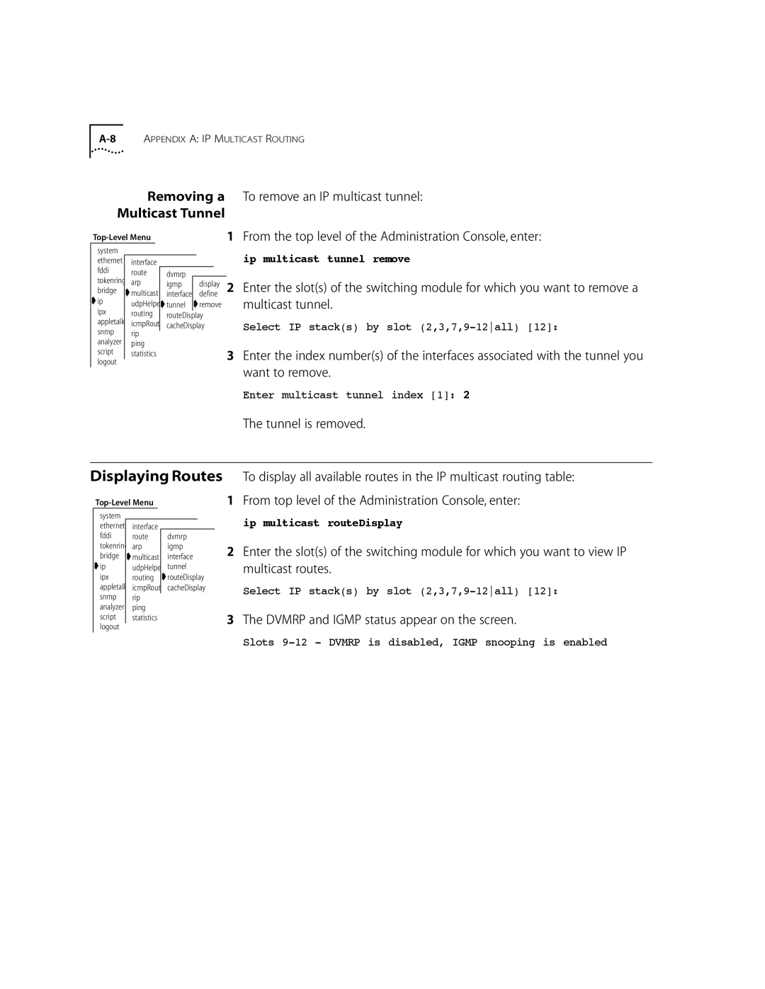 3Com 10002211 manual Displaying Routes 