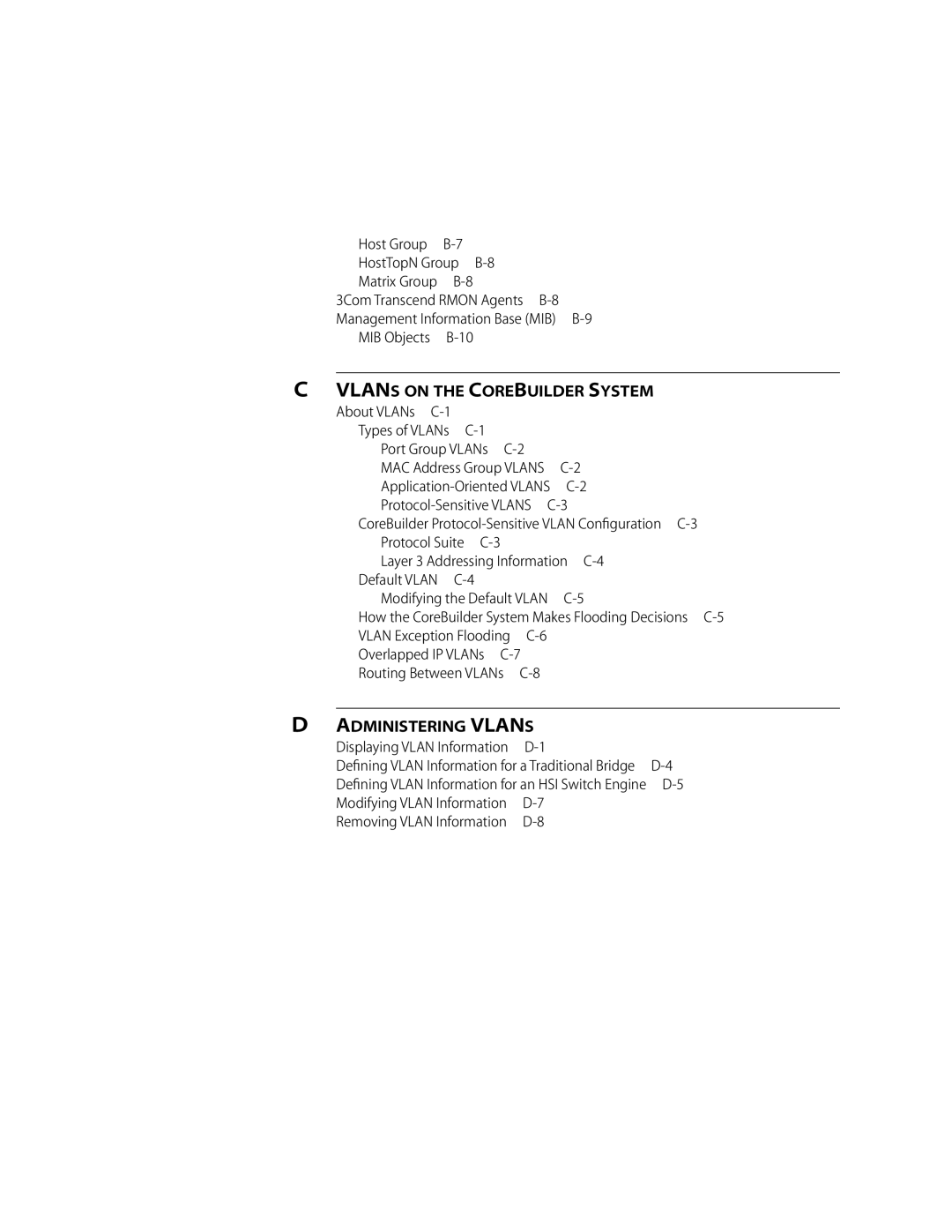 3Com 10002211 manual Vlans on the Corebuilder System 