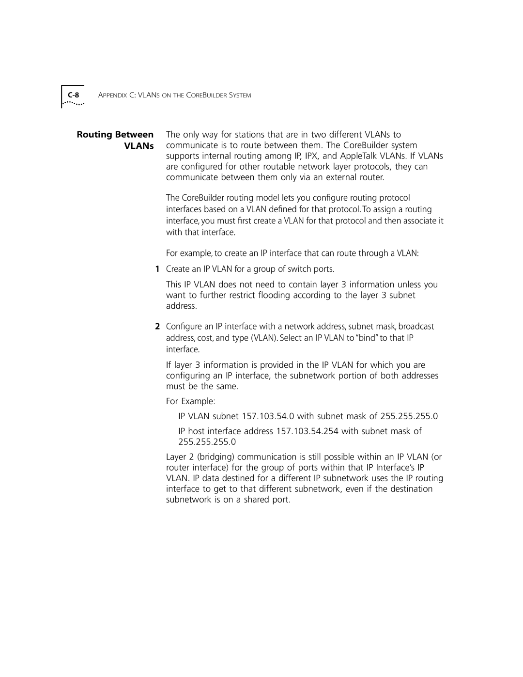 3Com 10002211 manual Routing Between VLANs 