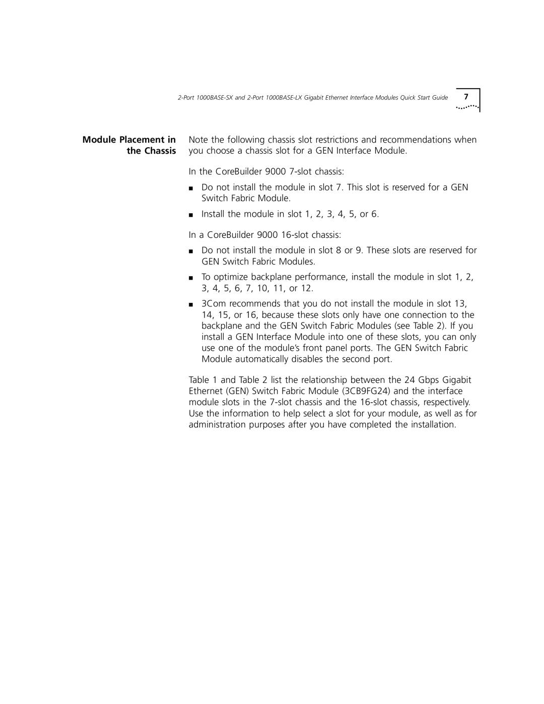 3Com 1000BASE-SX quick start 