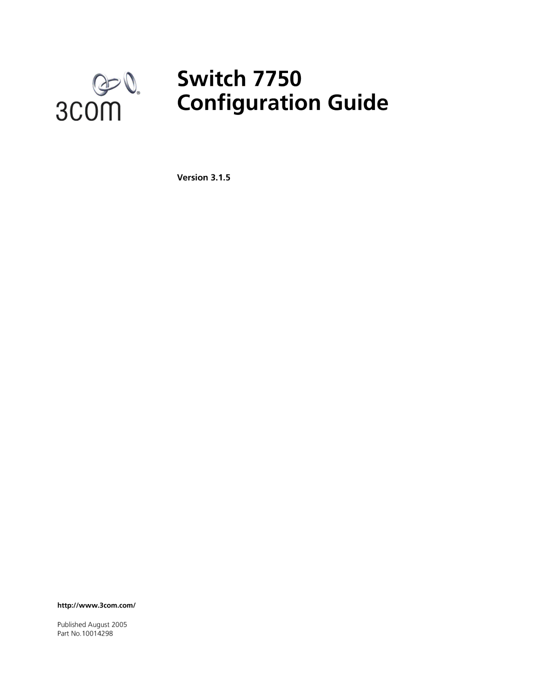 3Com 10014298 manual Switch Configuration Guide 