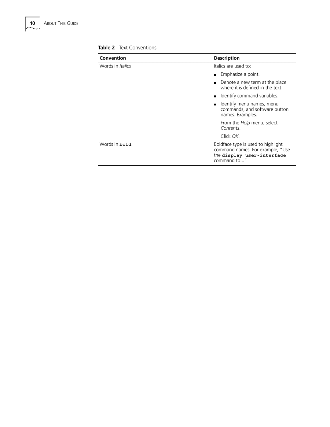 3Com 10014298 manual Display user-interface 