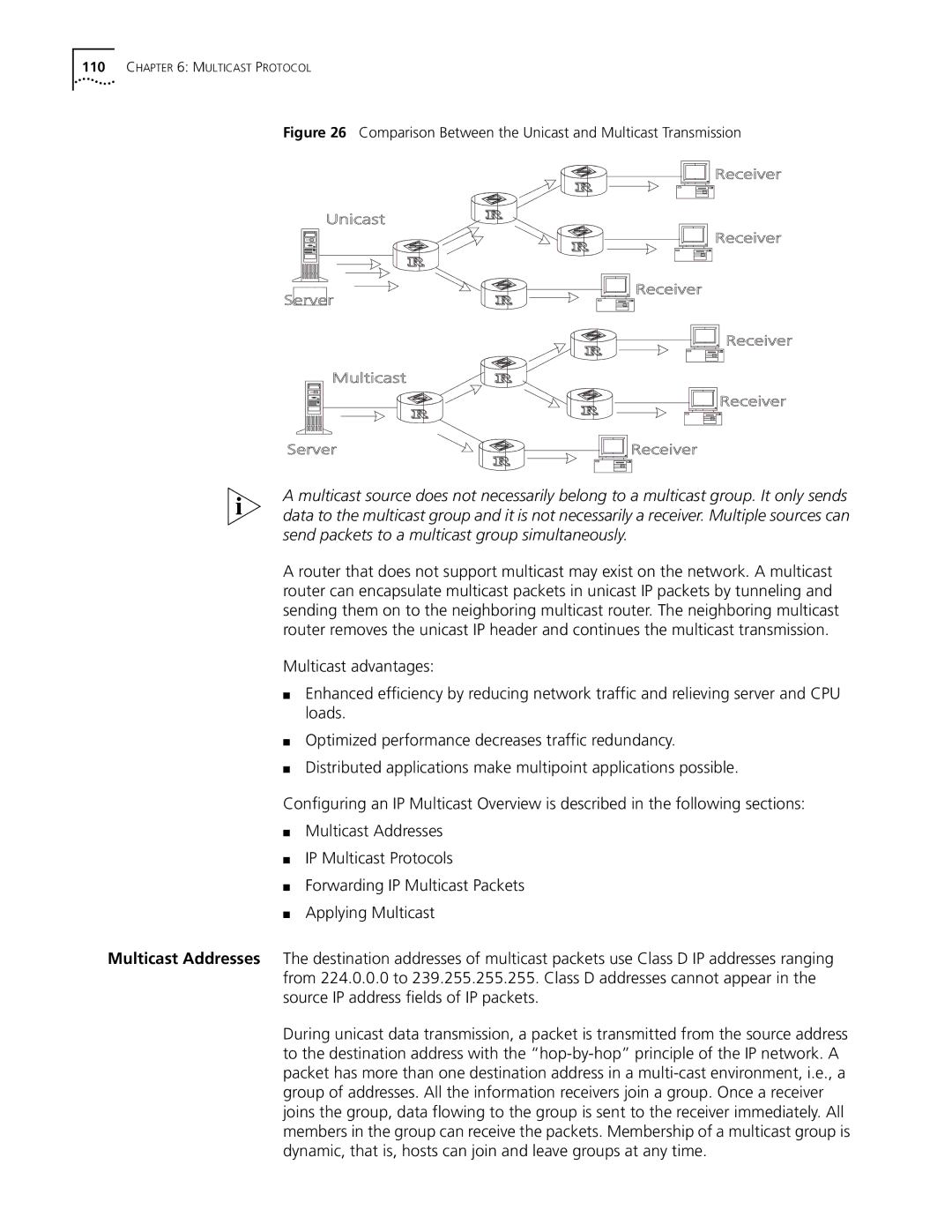 3Com 10014298 manual Comparison Between the Unicast and Multicast Transmission 