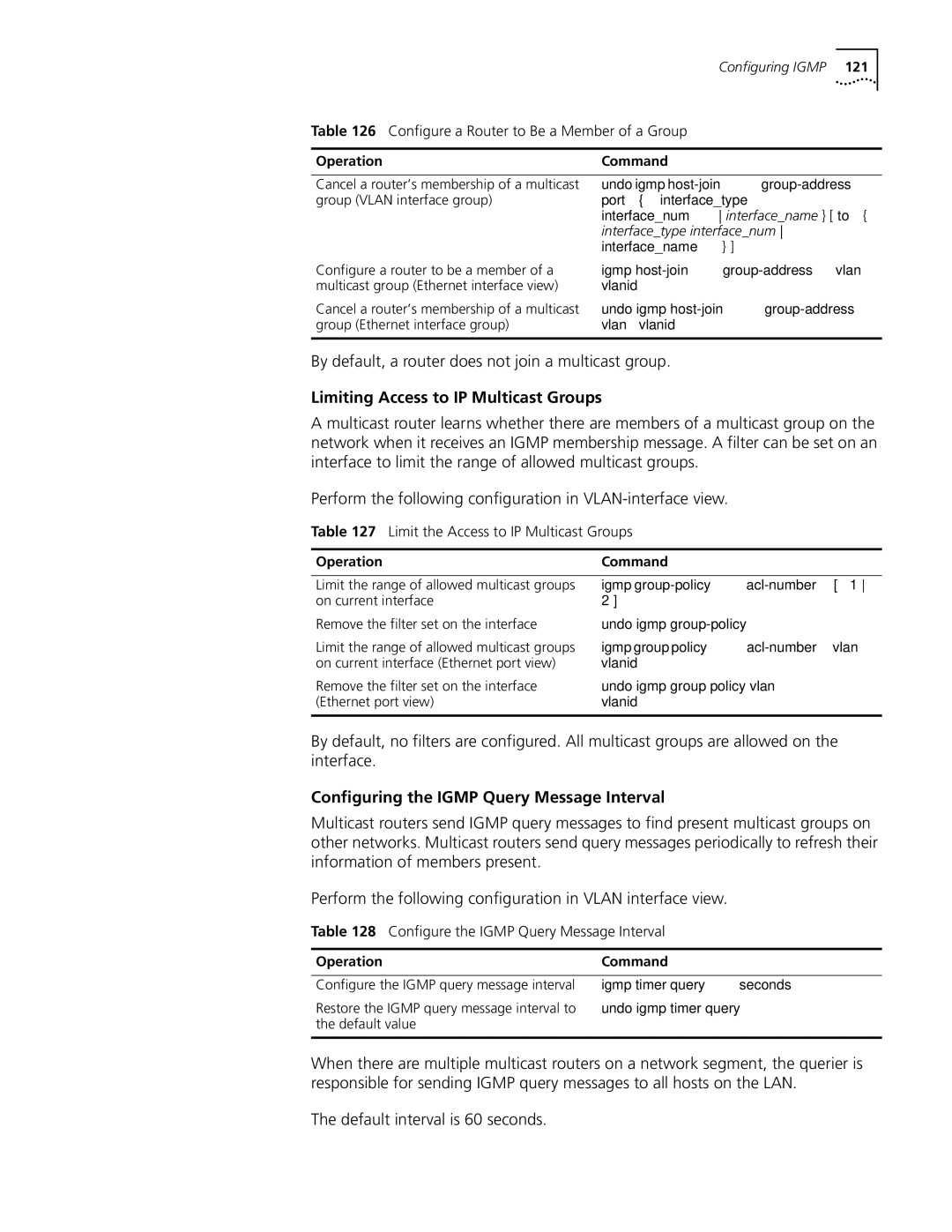 3Com 10014298 manual By default, a router does not join a multicast group, Limiting Access to IP Multicast Groups 