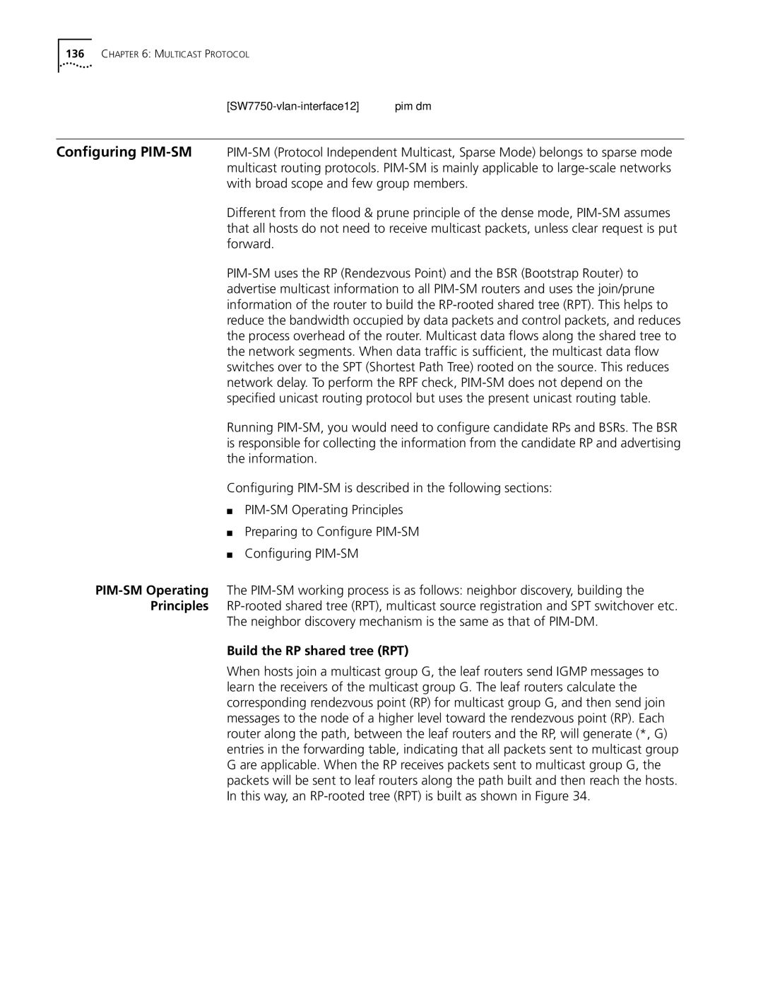 3Com 10014298 manual Neighbor discovery mechanism is the same as that of PIM-DM, Build the RP shared tree RPT 