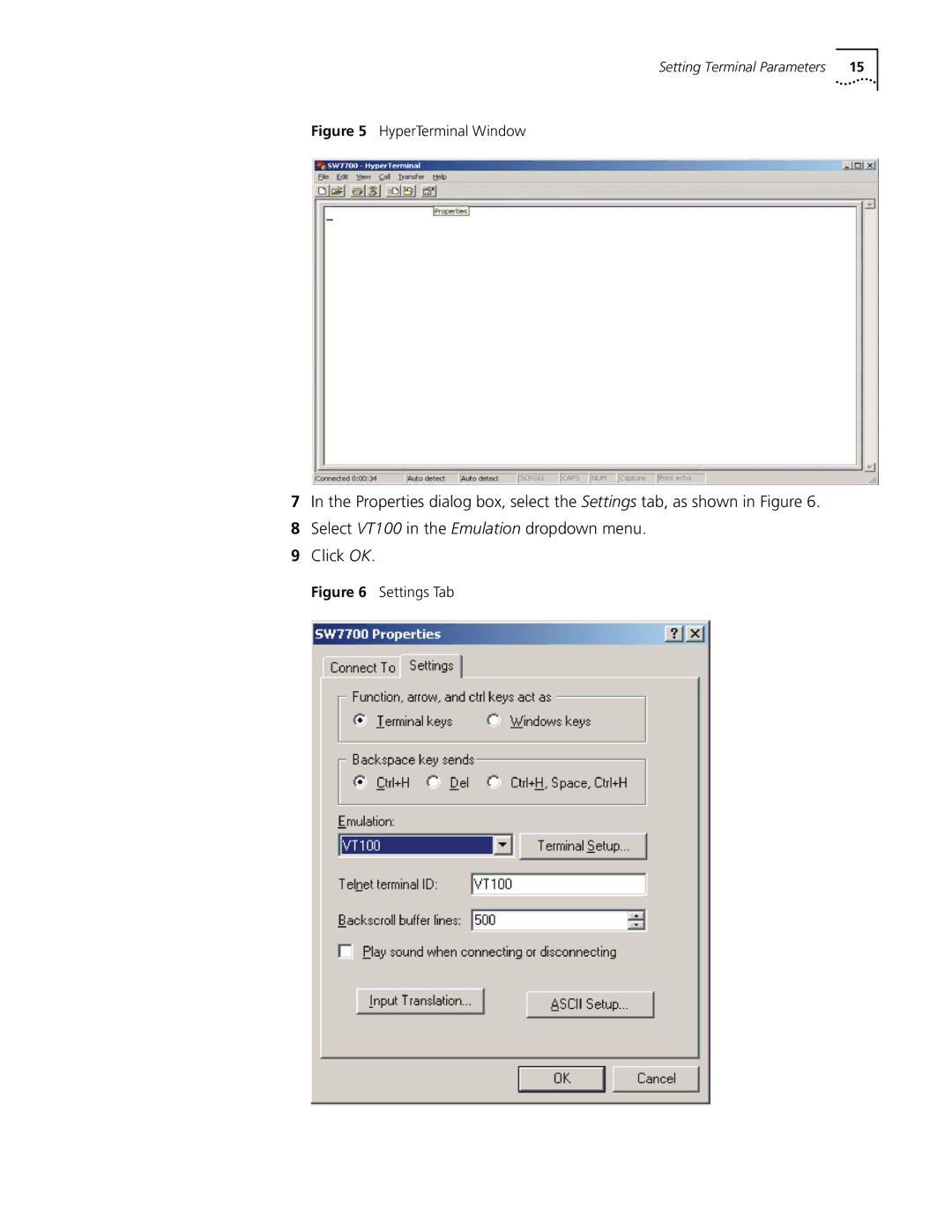 3Com 10014298 manual HyperTerminal Window 