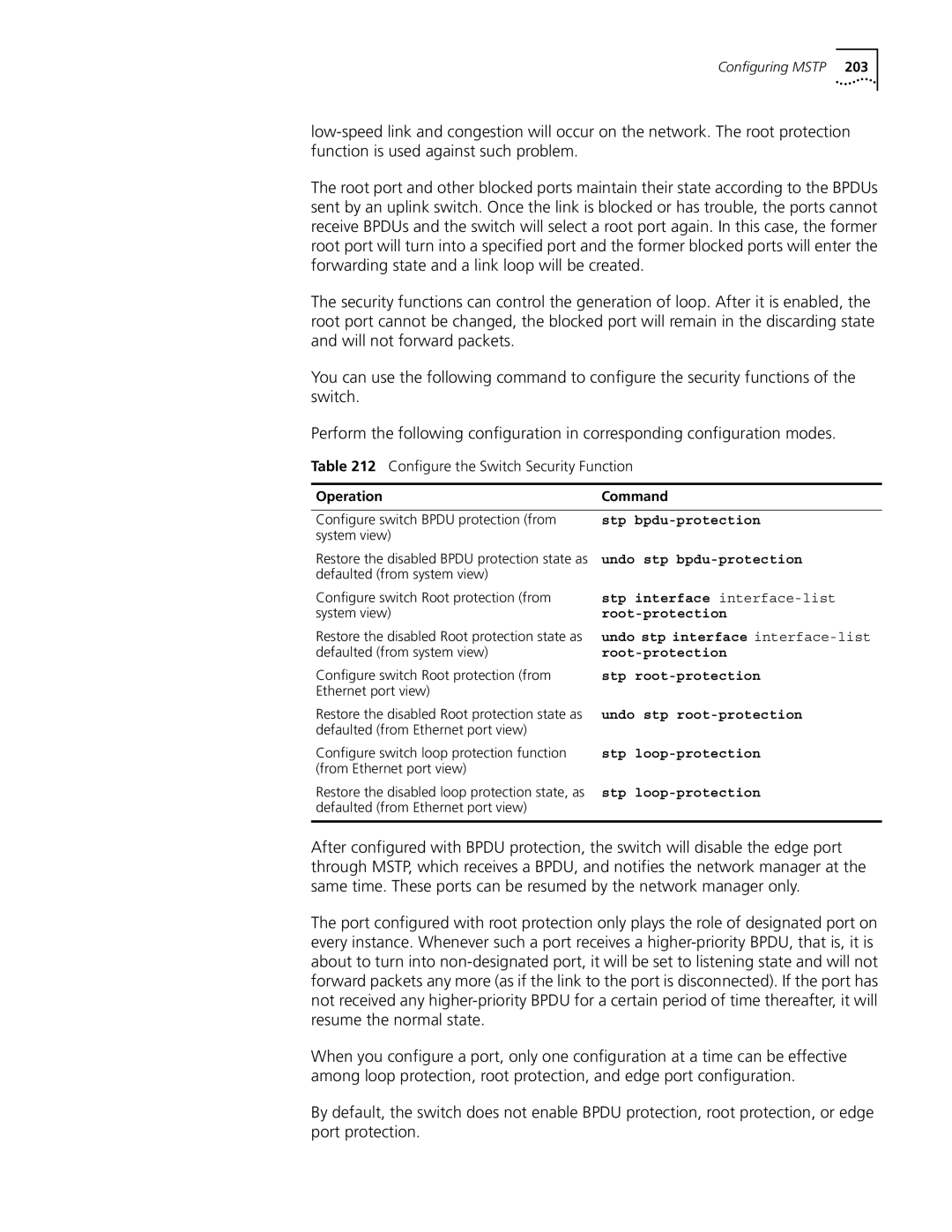 3Com 10014298 manual Configure the Switch Security Function 