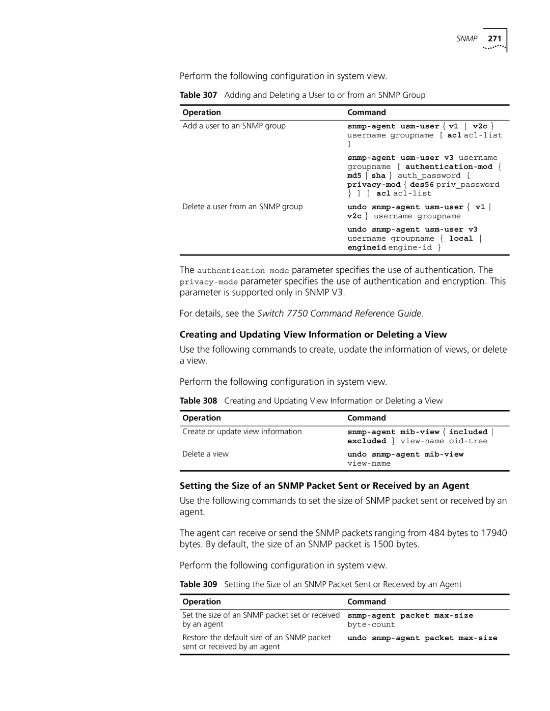 3Com 10014298 manual Creating and Updating View Information or Deleting a View 