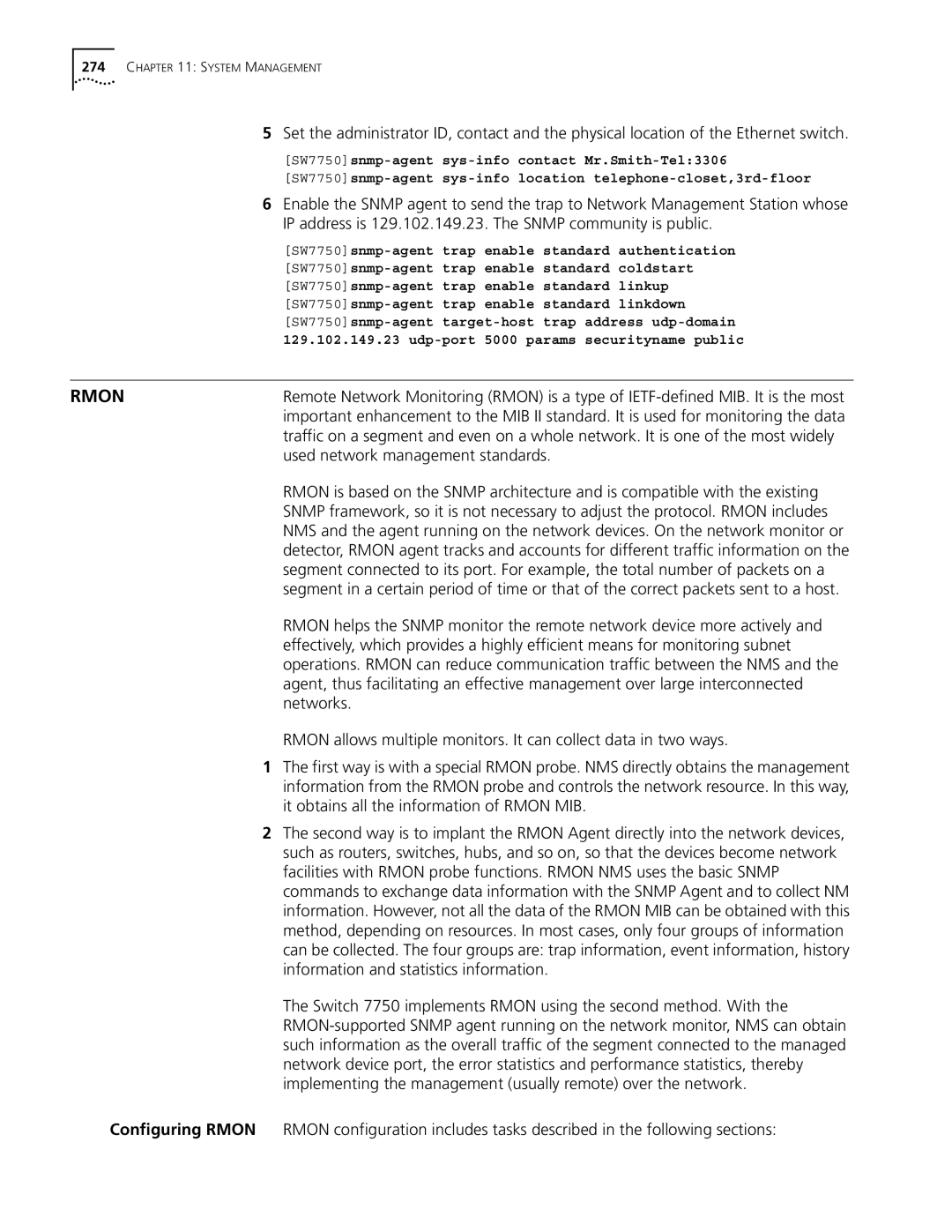 3Com 10014298 manual Used network management standards, Networks 