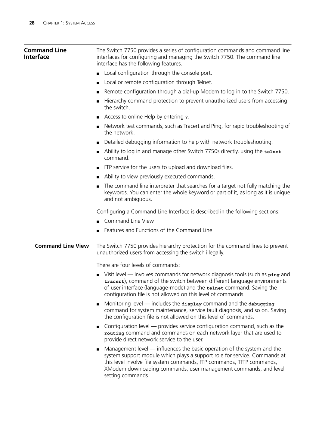 3Com 10014298 manual Command Line, Interface 