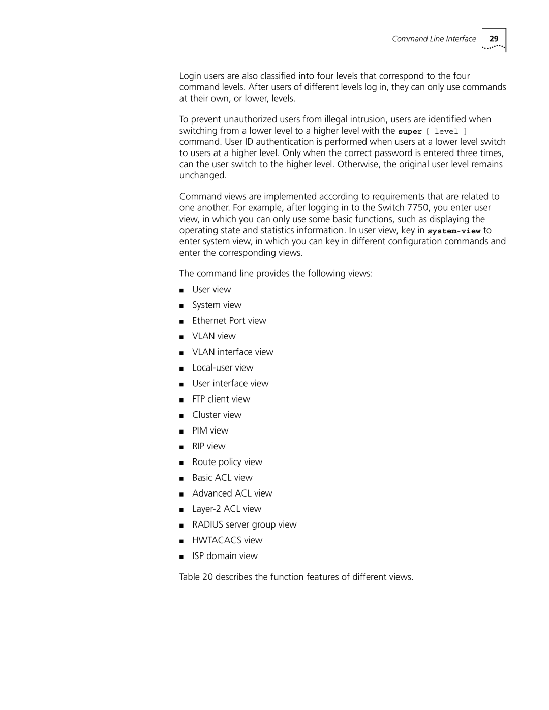 3Com 10014298 manual Command Line Interface 