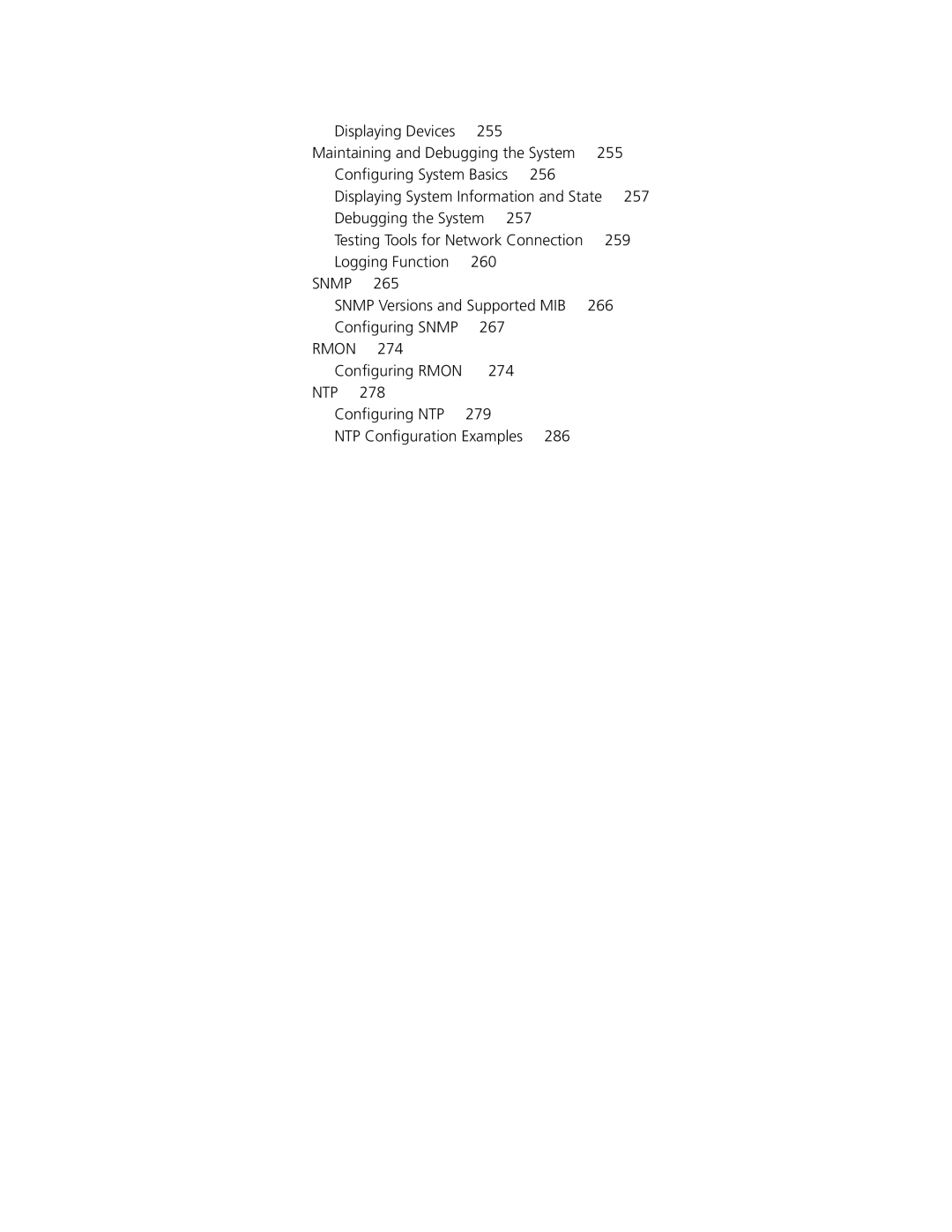 3Com 10014298 manual Configuring Rmon, Configuring NTP 279, 286 