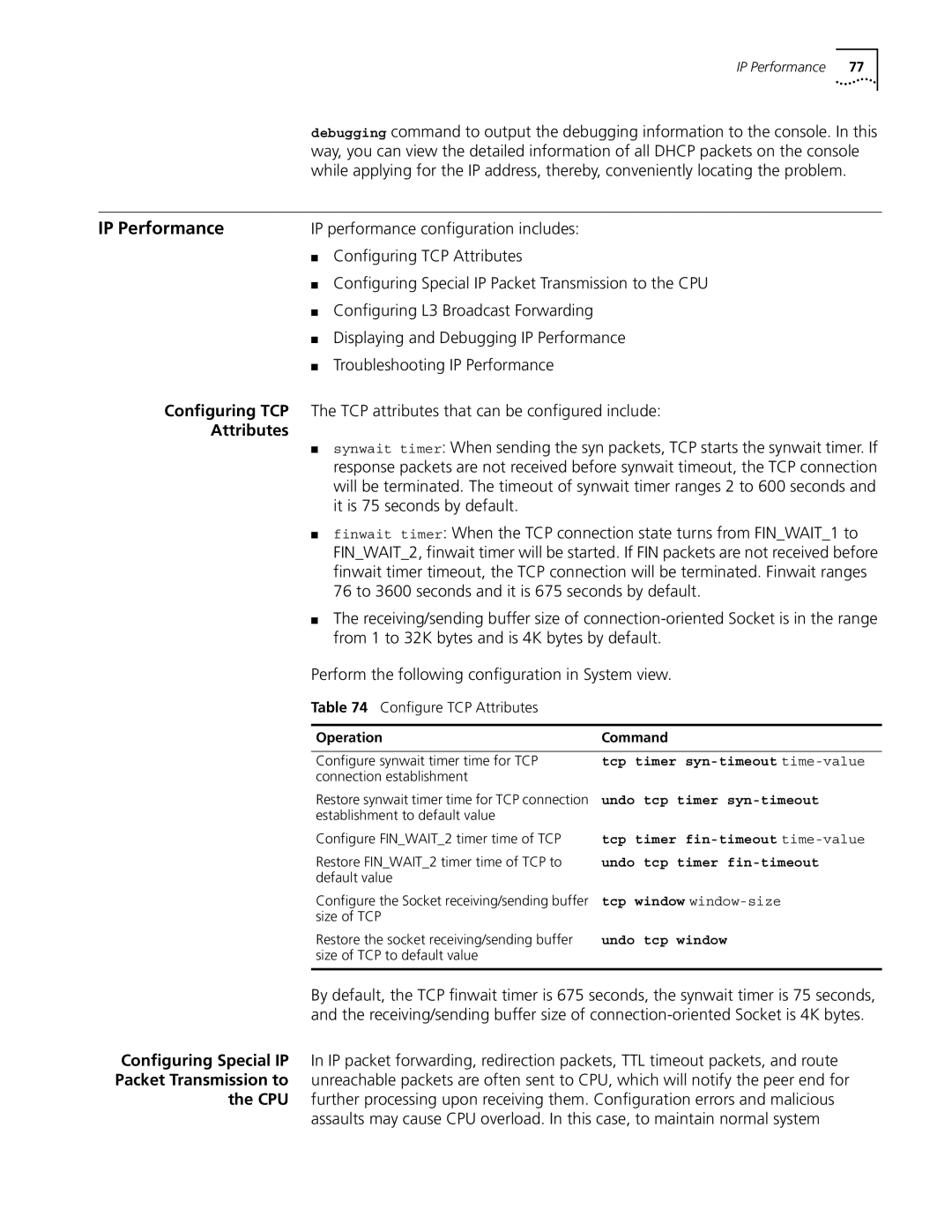 3Com 10014298 manual IP Performance, Attributes 