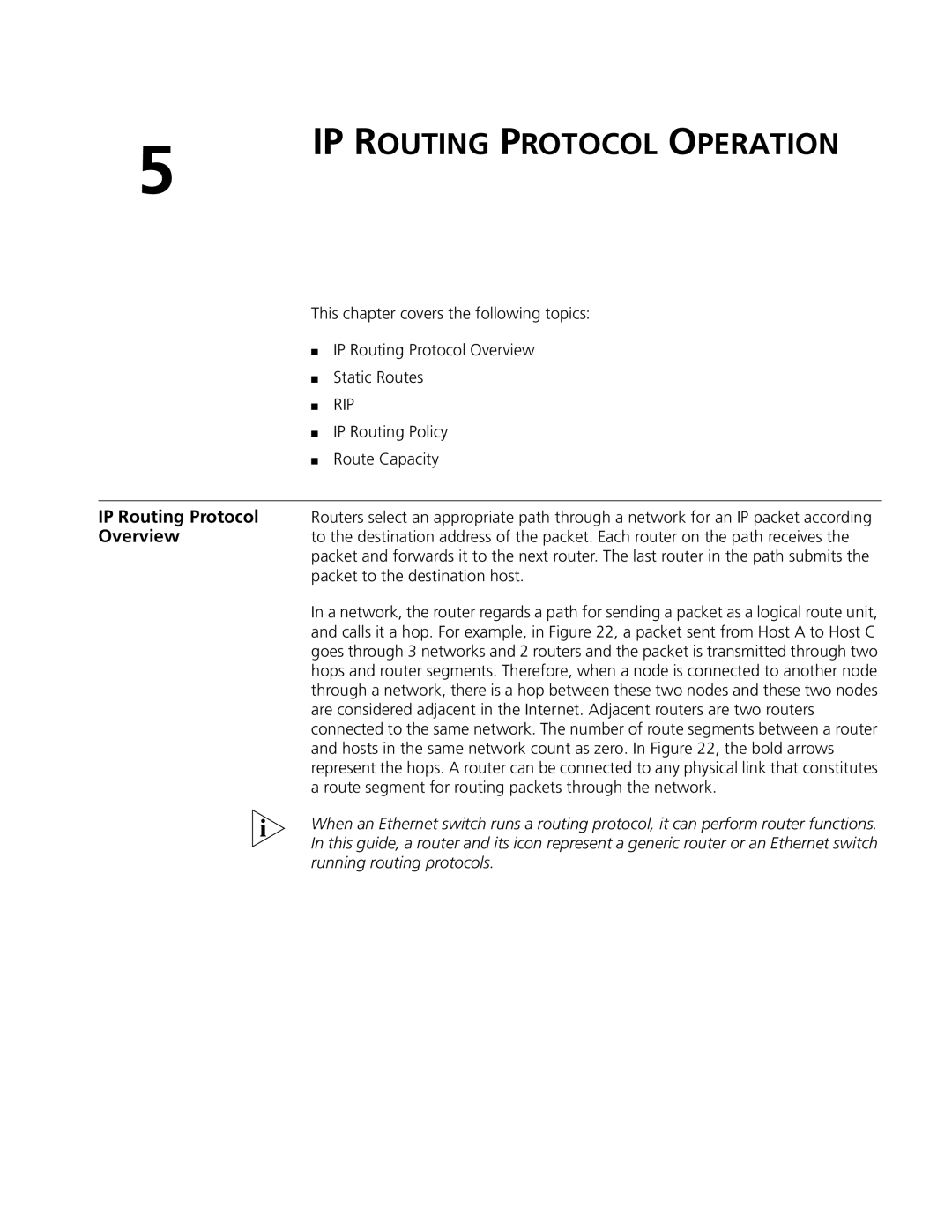 3Com 10014298 manual IP Routing Protocol Operation 