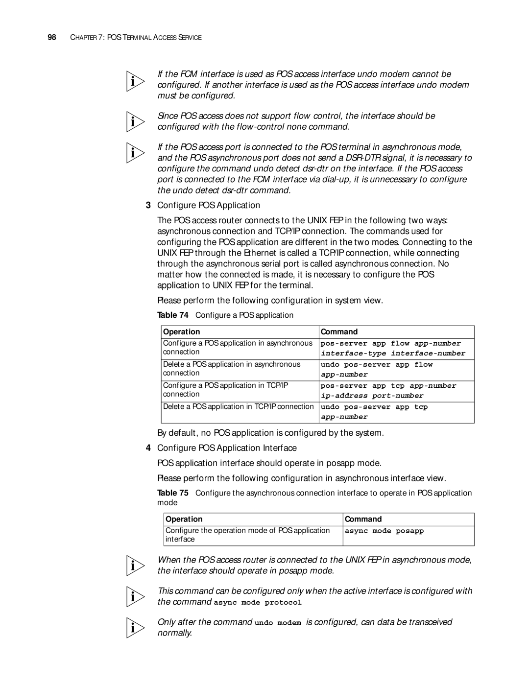 3Com 10014299 manual Configure a POS application, Interface-type interface-number, App-number, Ip-address port-number 