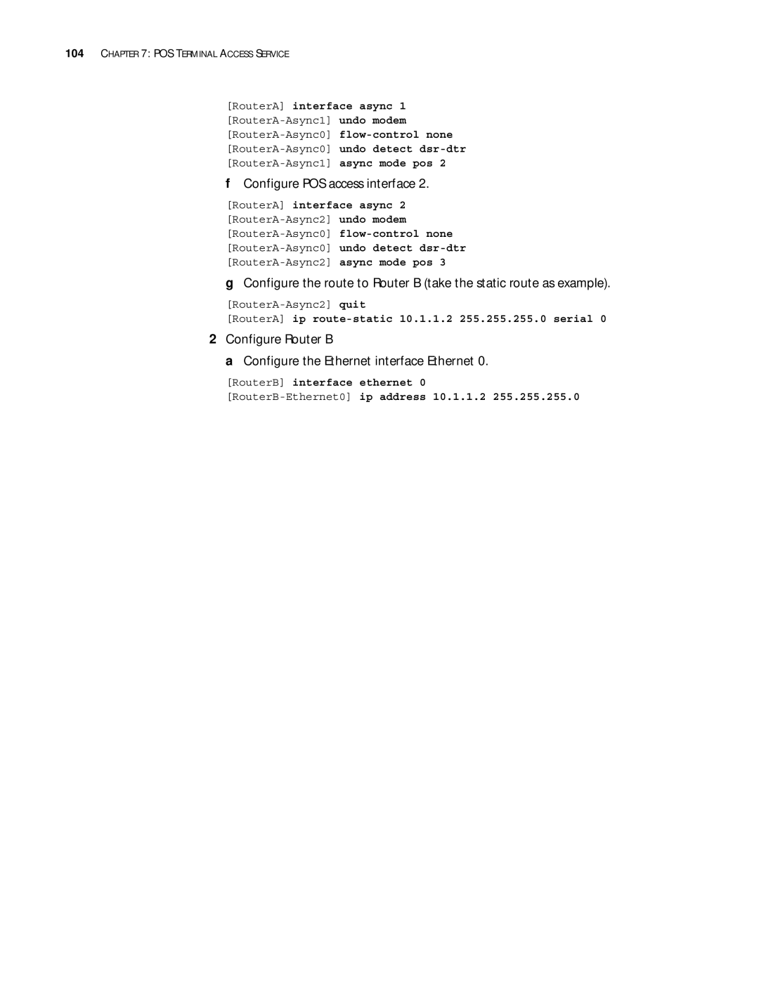 3Com 10014299 manual Configure Router B Configure the Ethernet interface Ethernet 