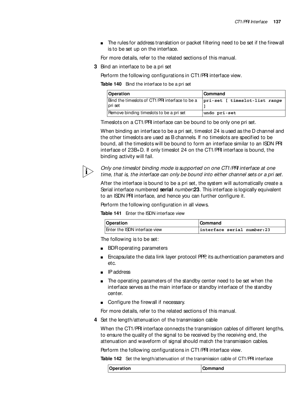 3Com 10014299 manual Bind the interface to be a pri set, Interface serial number23 