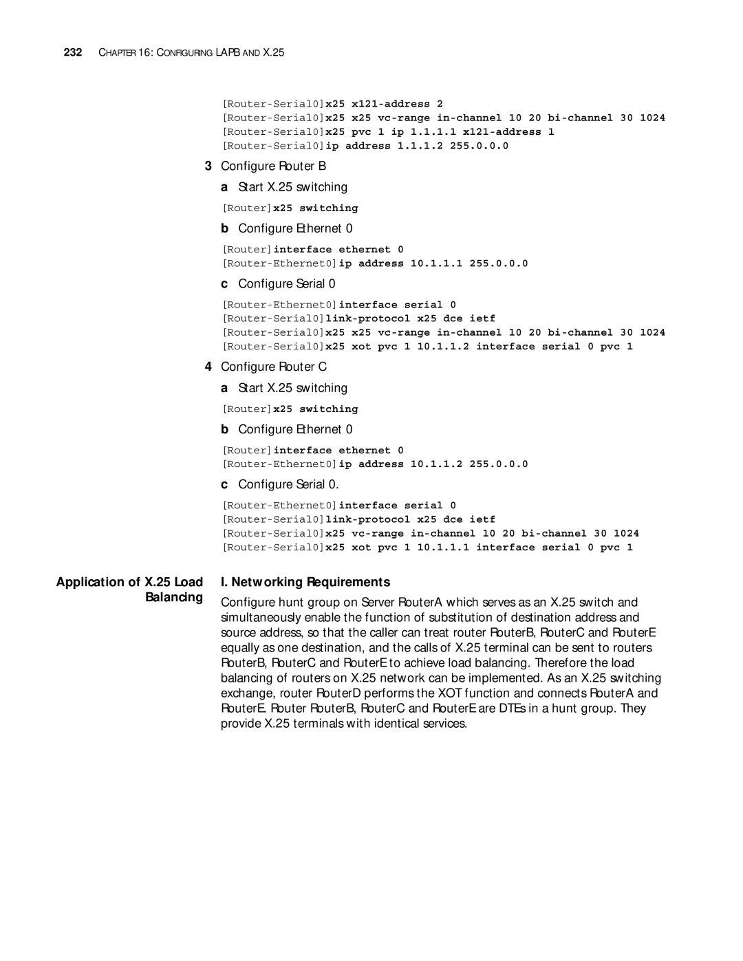 3Com 10014299 manual Networking Requirements, Application of X.25 Load Balancing 