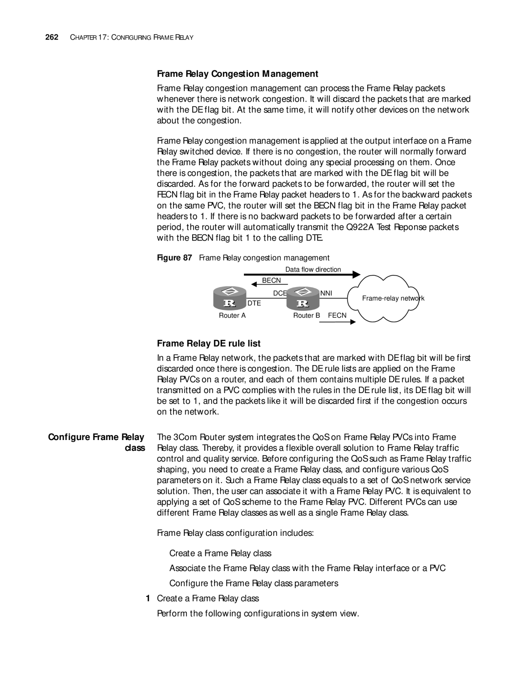 3Com 10014299 manual Frame Relay Congestion Management, Frame Relay DE rule list 