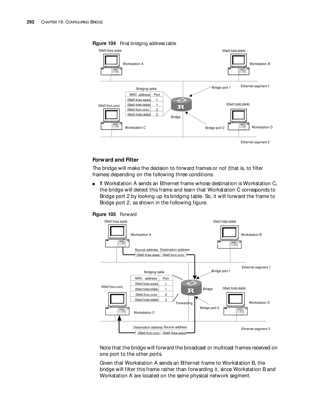 3Com 10014299 manual Forward and Filter, Final bridging address table 