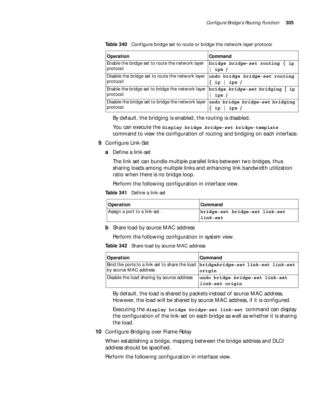 3Com 10014299 manual Define a link-set, Share load by source MAC address, Link-set, Bridgebridge-set link-set link-set 