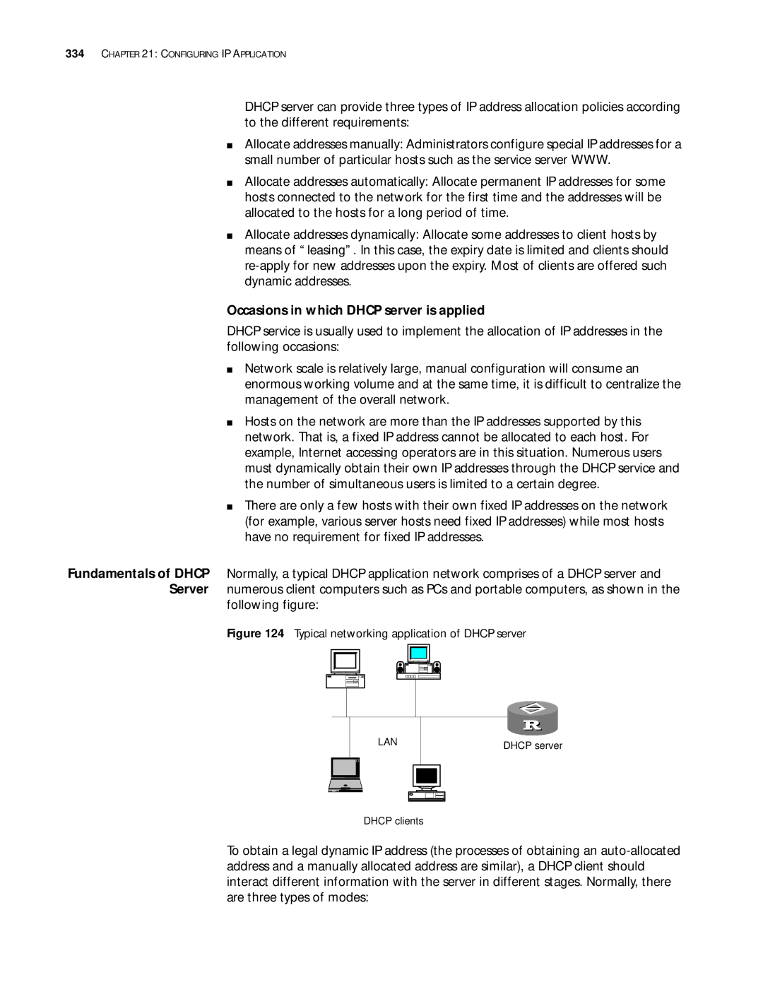 3Com 10014299 manual Occasions in which Dhcp server is applied, Following figure, Dhcp server Dhcp clients 