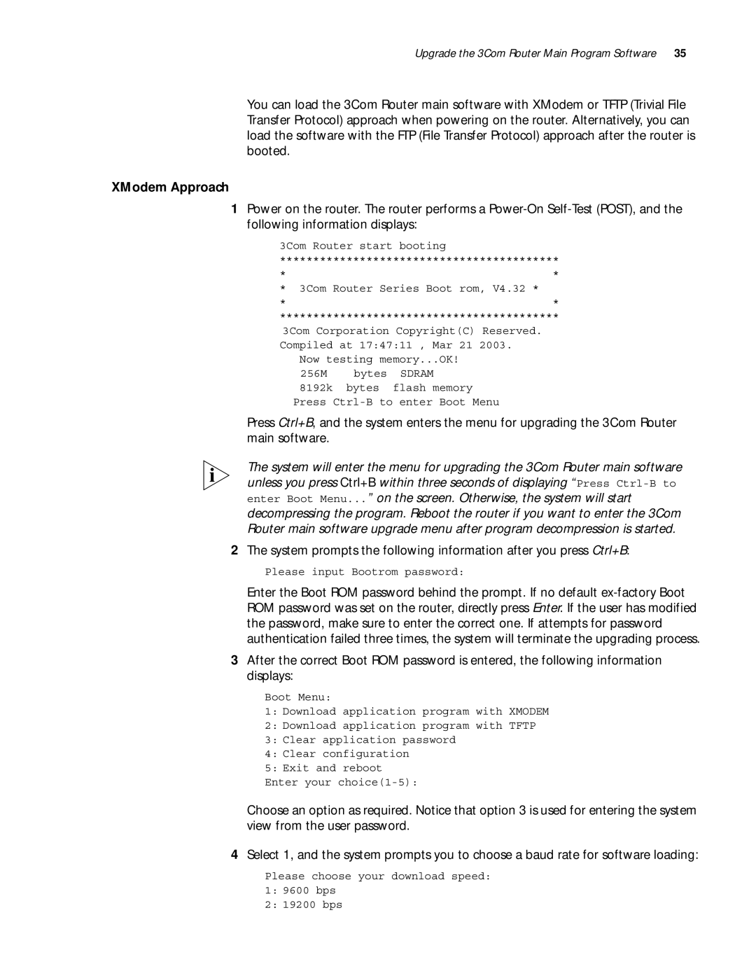 3Com 10014299 manual XModem Approach 