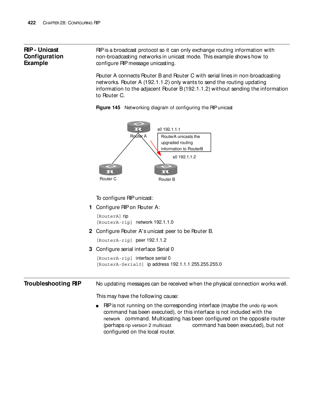 3Com 10014299 manual RIP Unicast 