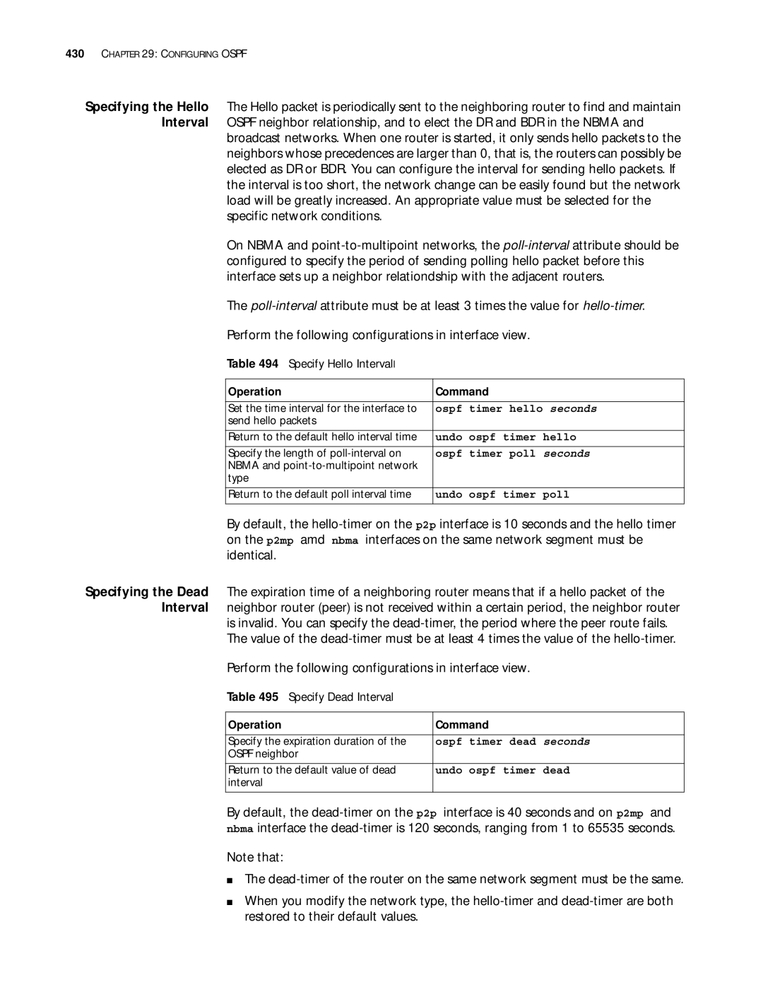 3Com 10014299 manual Specify Hello Intervall, Specify Dead Interval 