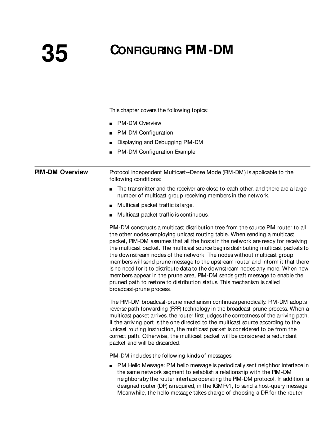 3Com 10014299 manual Configuring PIM-DM 