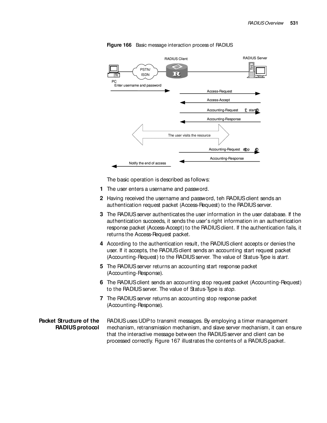 3Com 10014299 manual Basic message interaction process of Radius 