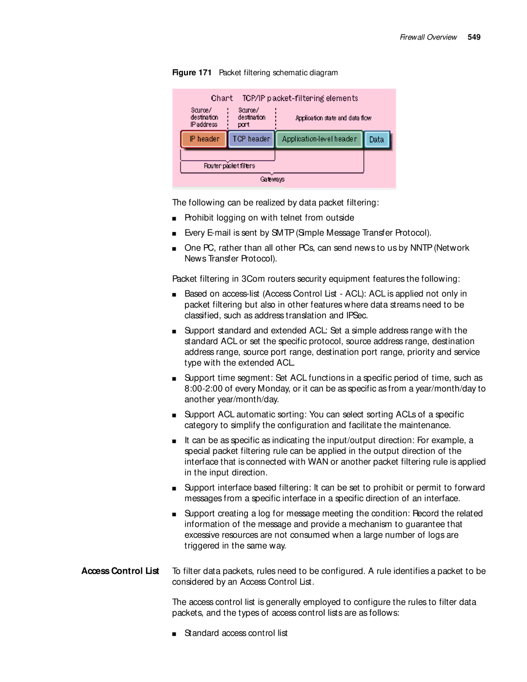 3Com 10014299 manual Packet filtering schematic diagram 