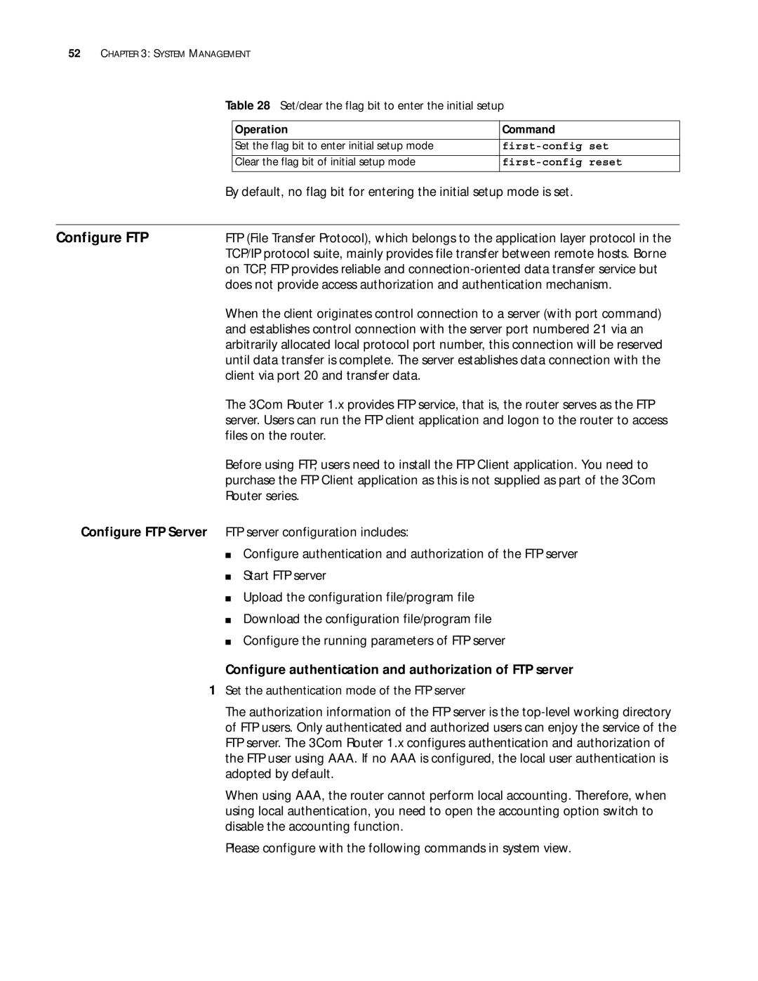 3Com 10014299 manual Configure FTP, Client via port 20 and transfer data, Files on the router, Router series 