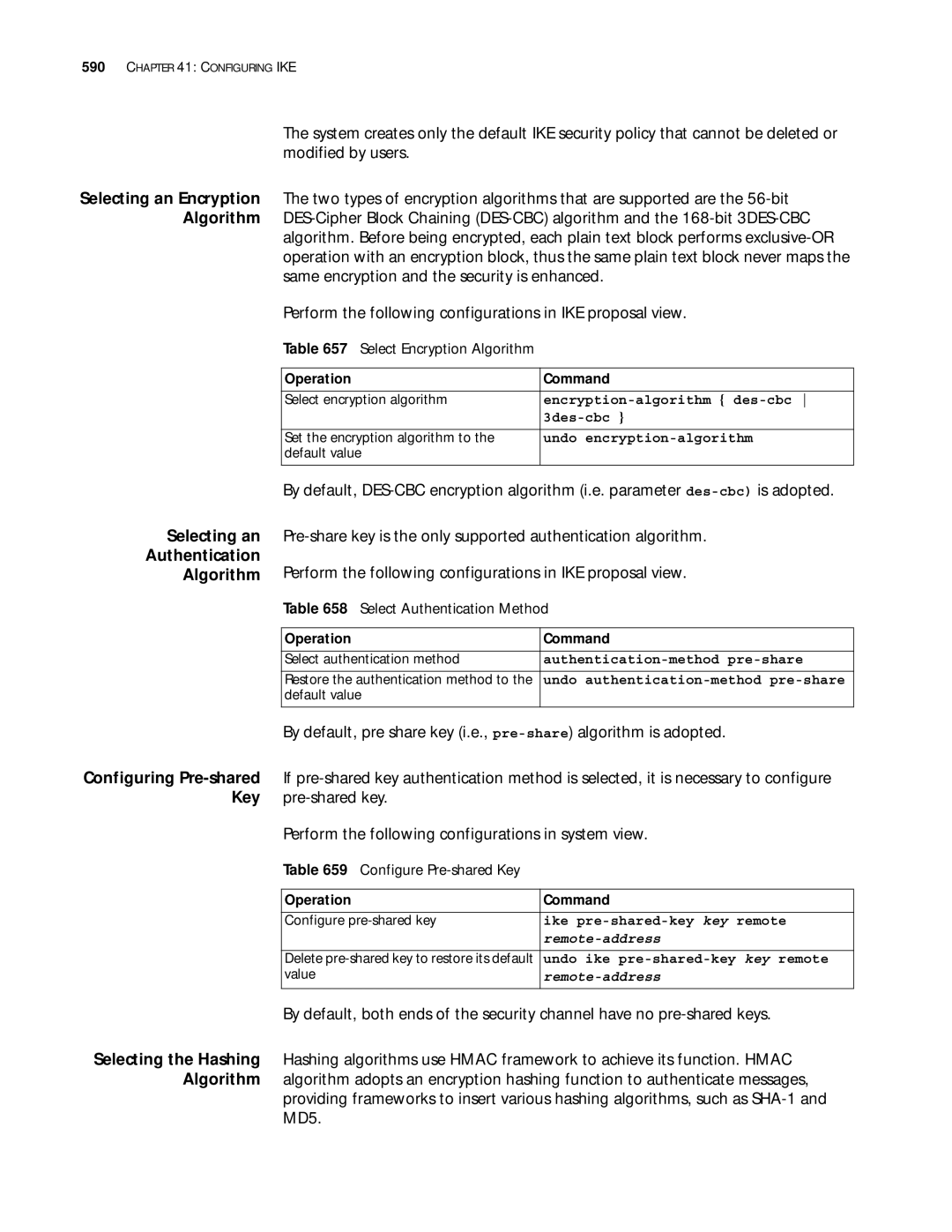 3Com 10014299 manual Selecting an Authentication Algorithm, Select Encryption Algorithm, Select Authentication Method 