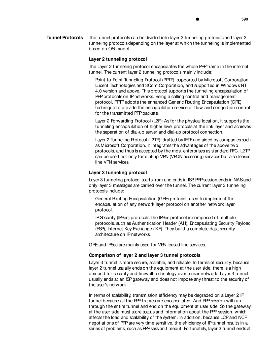 3Com 10014299 Layer 2 tunneling protocol, Layer 3 tunneling protocol, Comparison of layer 2 and layer 3 tunnel protocols 