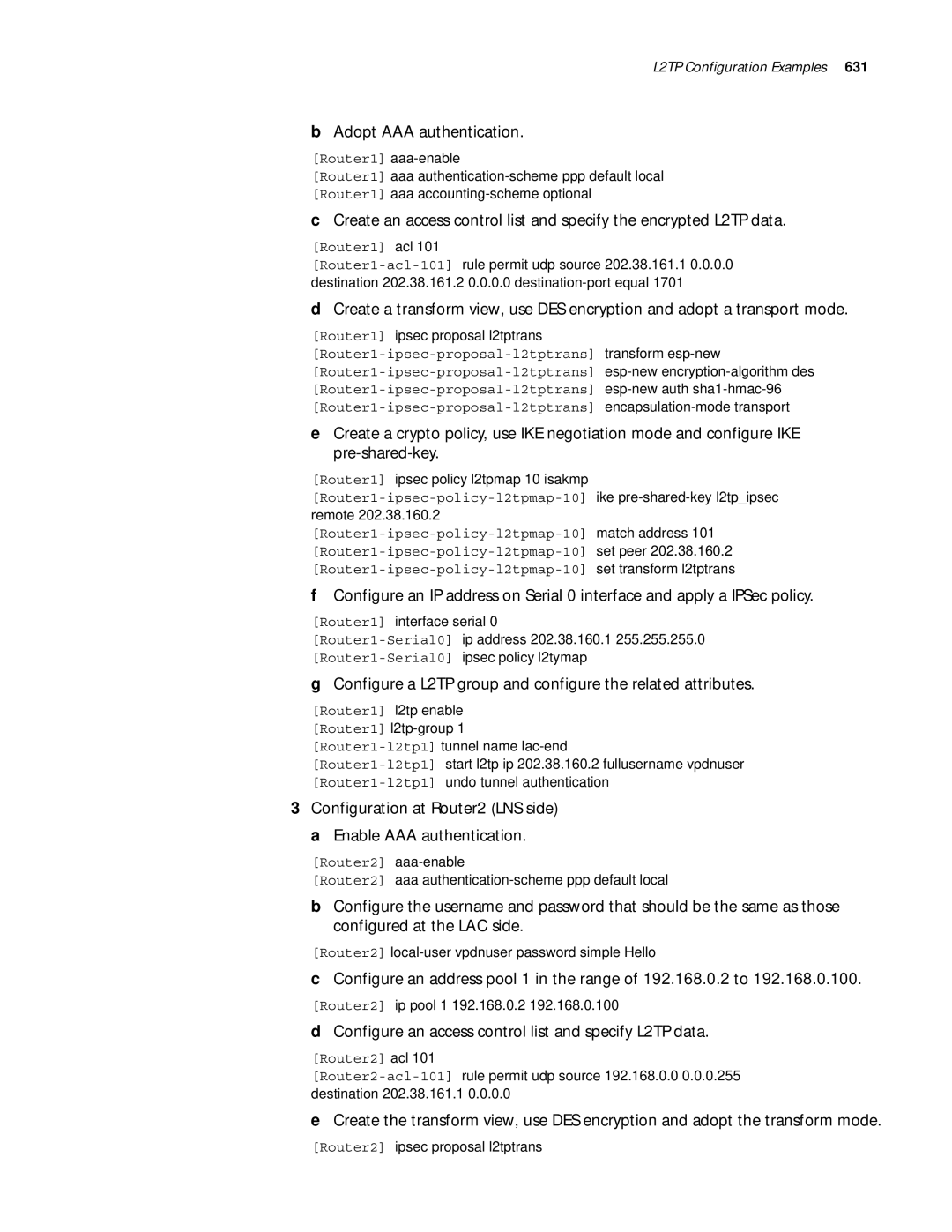 3Com 10014299 manual Configure a L2TP group and configure the related attributes 