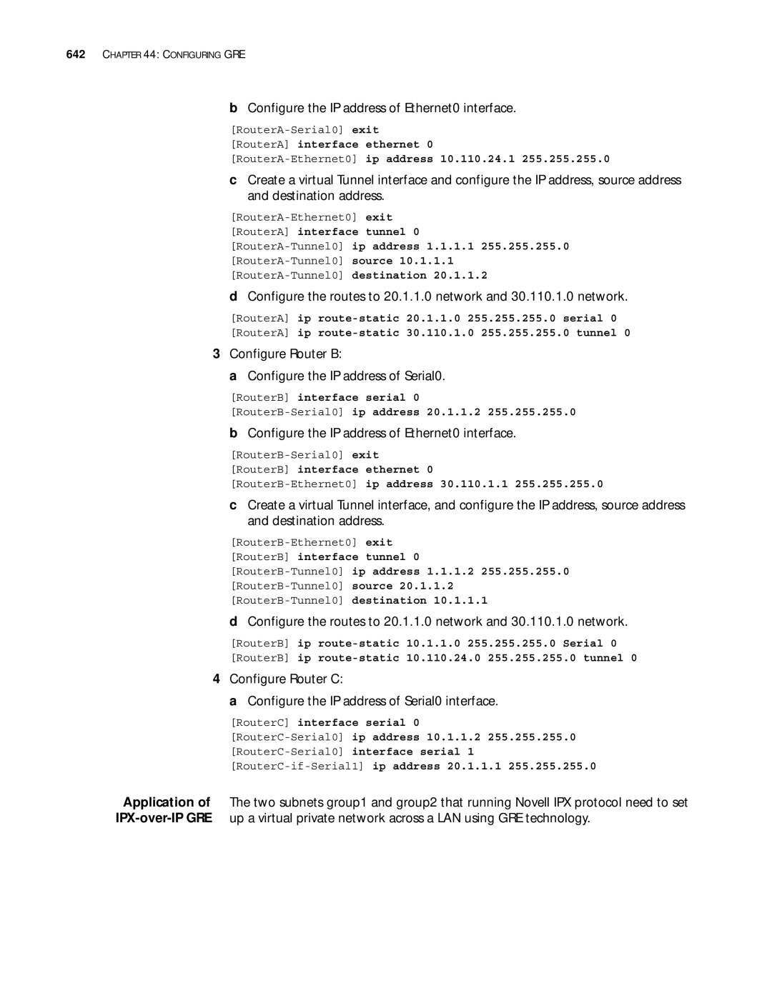 3Com 10014299 Configure the IP address of Ethernet0 interface, Configure Router B Configure the IP address of Serial0 