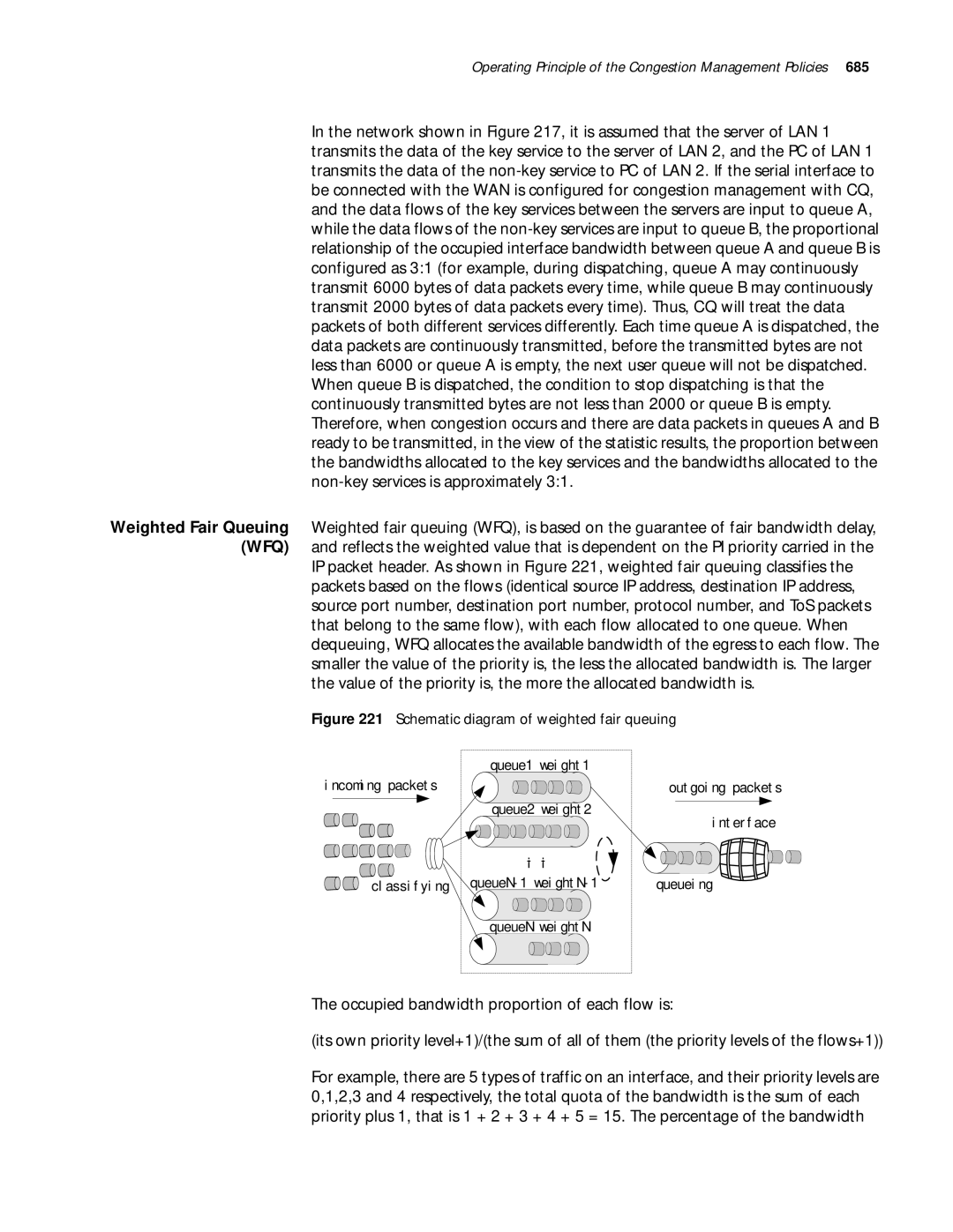 3Com 10014299 manual Weighted Fair Queuing WFQ, Schematic diagram of weighted fair queuing 